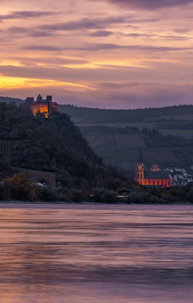 Rhine Valley castle and river