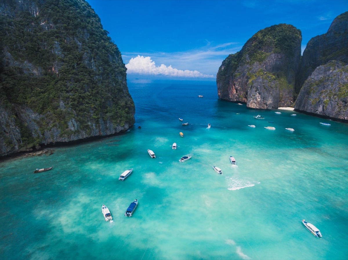 Maya Bay limestone cliffs, Phi Phi Islands